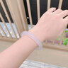 墨石斋 玉手镯天然少女款玛瑙玉髓手镯紫罗兰色A货冰种细条原色冰真品圆条白色细款送女生女友老婆 内径58-59【适合105-120斤】 实拍图