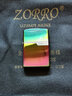 ZORRO佐罗煤油打火机超薄防风纯铜个性男复古老式磨砂黑冰朴实标志刻字 幻彩标志 实拍图