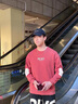 啄木鸟卫衣男2026春秋季新款圆领宽松男生休闲长袖T恤打底衫男士上衣服 85159红色常规款 XL 实拍图