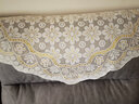 烁儿家居沙发巾蕾丝沙发靠背巾布艺沙发扶手搭巾枕靠垫巾四季通用沙发盖布 四叶草-米色加厚 85cm*90cm (长*高)三角靠背巾 实拍图