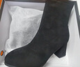 达芙妮加绒气质百搭短靴粗跟中筒瘦瘦靴软底高跟女靴4622607082 黑色 35 实拍图