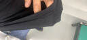 续点方领背心男 夏季大领口低领纯色紧身修身健身纯棉内穿运动背心 黑色 L(118-130斤左右)修身型 实拍图