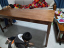 森百龙【顺丰速发】实木双人位书桌简约家用电脑桌写字桌学习桌长条桌 胡桃色【双人桌真橡胶木材质】 180*60*75cm 实拍图