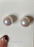 巷南999纯银施家珍珠耳钉轻奢高级感新款爆款小众耳环女耳饰生日礼物 999银粉光珍珠14mm（一对） 实拍图