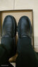 骆驼休闲皮鞋男套脚百搭真皮商务男鞋软底乐福鞋 W032211320 黑色 38 实拍图