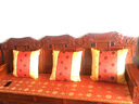 凯比特中式抱枕靠垫靠枕中国风古典客厅红木沙发靠背腰枕扶手枕高档含芯 拼接-石榴花 58cm*58cm靠垫(含芯) 实拍图
