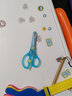 KUTSUWA 进口儿童安全剪刀助力弹簧护套小孩子幼儿宝宝学生手工剪纸圆头不伤手右手左撇子用剪子 浅蓝色 右手 实拍图