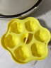 魔幻厨房宝宝辅食蒸糕模具婴儿食品级硅胶可蒸煮工具米糕布丁磨具 6连猫爪带盖-黄色 实拍图