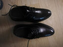 堡度驰男士皮鞋真皮隐形内增高鞋8cm6厘米10结婚鞋正装小格子青年男鞋 黑色(增8厘米) 39 实拍图