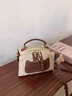 路易礼察品牌包包女包新款单肩斜挎包手提包时尚枕头包520七夕情人节礼物 米白咖【礼盒装】 21*10.5*13.5cm 实拍图