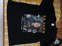 7家优品 t恤男美式复古嘻哈人像印花重磅纯棉短袖痞帅街头宽松上衣 XXJR-T8028黑色 3XL 实拍图