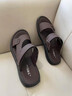 公牛世家凉鞋男夏季透气真皮凉拖两用户外沙滩鞋爸爸男士软底驾车半拖鞋 棕色20017 41(标准皮鞋码) 实拍图