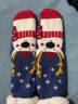 北虞袜子袜子袜子防滑儿童加绒地板袜中筒袜保暖地毯袜圣诞袜新年袜 爱心老人 XL码（脚底18cm建议6-10岁） 晒单实拍图