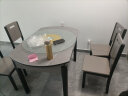 初屋 餐桌 岩板餐桌椅组合现代简约伸缩折叠圆桌家用小户型实木饭桌子 黑灰色-意大利灰岩板-实木椅 1.2米一桌四椅 实拍图