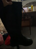 ZHR长筒靴女过膝皮带扣便捷拉链皮靴增高显瘦女靴女鞋加绒保暖骑士靴 黑色（BLN66A-系带款-加绒） 36 实拍图