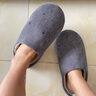 内泊NEIBO乳胶棉拖鞋男冬家居家用按摩抑菌防臭橡胶软底静音防滑女士 晨雾灰 41-42 大1码宽松 实拍图