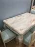 御尊匠心欧式大理石餐桌实木椅子组合长方形奢华家用高档雕花白色经济型 1.3米印花理石桌+6把经典椅 实拍图