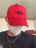 目丸帽子男士春夏日系复古防晒棒球帽立体字母刺绣显脸小遮阳鸭舌帽女 酒红色 均码 可调节（54-60cm） 实拍图