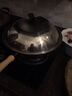 冀铁匠章丘手工铁锅锻打传统老式无涂层不粘锅炒锅家用圆底燃气灶锅具 （6-8人使用）赠锅盖+铲 36cm 实拍图