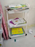 霓峰移动书架带轮落地小推车置物架家用玩具零食收纳架桌面办公桌书柜 4层白大号加宽【贴纸+挂钩*4】 实拍图