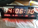 虹泰（HoTai） 多功能显示时钟表座钟创意电子挂钟 夜光万年历客厅大数字3613 36x13cm-全日历红光-普通版 实拍图