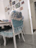 颂·佳音（SONG JIA YIN） 桌布长方形餐桌布布艺椅套欧式通用餐椅垫套装家用桌椅套椅子套罩 奢华蓝色 欧式 6坐垫+6靠背 实拍图