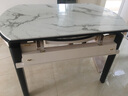 初屋 餐桌 实木岩板餐桌现代简约大理石餐桌椅组合可伸缩折叠吃饭桌子 1.2米黑白色【12MM雪山白】贝勒椅 单餐桌 实拍图