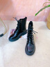 九寸阳光 马丁靴女英伦风百搭秋冬单靴ins潮2025新款靴子春季厚底增高短靴 英伦风马丁靴黑亚皮【37码】 实拍图