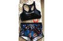 李宁（LI-NING）泳衣女分体三件套沙滩度假防晒罩衫遮肚显瘦温泉泳装727黑蓝M 实拍图