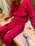 隽燕飞 秋衣秋裤女纯棉套装中老年人妈妈保暖内衣老太太老人棉毛衫 【升级7A抗菌 】低领 玫红印花 XL （115-135斤） 实拍图