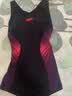 速比涛（Speedo）【唐钱婷同款】泳衣女泳感抗氯防晒健身训练遮肉平角连体显瘦泳衣 黑色/紫色 S (高155-160cm,重44-50kg) 实拍图