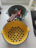plazotta seit 1893德国  加厚双层洗菜篮厨房洗菜盆 沥水篮 创意客厅果盆 水果篮 小号蓝黄圆形（普通）1个2000ml 实拍图