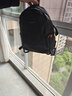 袋鼠魔方双肩包女2025年七夕旅游背包韩版潮时尚百搭休闲牛津帆布学生书包 大象灰 带挂件 实拍图