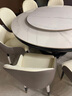 琛舍高端实木岩板餐桌椅组合现代简约意式大理石圆桌带转盘家用饭桌 中花白【加厚大理石】 1.6米 一桌十椅【带转盘】 实拍图