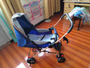 豪威 婴儿推车可坐可躺双向便携婴儿车0-3岁轻便BB手推车（全车可水洗） 亚麻蓝+旗舰款+可坐躺双向+音乐餐盘（全车可水洗） 实拍图