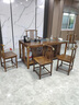 百裕达茶台套装家用小型办公室功夫实木茶桌椅组合一套简约客厅阳台茶几 【小石头】1.5米+1围+4月牙椅 豪华实木茶桌椅组合 实拍图