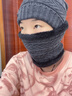 笛颂帽子男女士秋冬季保暖针织毛线帽冬天骑车护耳防寒帽套中老年帽围脖套装加厚 灰色 实拍图