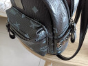 酷奇袋鼠（KUQIDAISHU）双肩包女韩版学院风铆钉书包2024新款时尚印花休闲大容量旅行背包 黑色 不带挂件 晒单实拍图