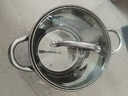 功达 304不锈钢汤锅家用煲汤锅小奶锅煮稀饭锅粥锅复底汤锅蒸锅两用 304高汤锅无蒸笼 24cm 实拍图