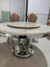 祥冠大理石圆餐桌 现代简约带转盘餐台 欧式可旋转 不锈钢餐桌椅组合 1.3米8椅 晒单实拍图