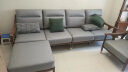韵存家居 沙发 全实木沙发 布艺沙发 新中式白蜡木小户型客厅直排沙发 0.82米单位（整块海绵坐垫） 标准版：透气布 实拍图