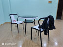 靓威（LW） 办公洽谈桌椅组合圆形店铺接待桌小圆桌休息区桌椅阳台 一桌两椅（塑料椅） 实拍图
