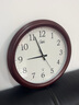 康巴丝（Compas） 智能电波钟木制大壁钟客厅中式钟表简约时钟实木挂钟表WIFI钟网络对时 2065M经典数字款 14寸35*35cm 实拍图