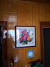 紫腾随轩新中式牡丹花开富贵装饰画客厅餐厅背景墙画卧室床头挂画壁画 图8 50*50cm红木色实木框 实拍图