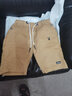 花花公子【2条装】短裤男夏季纯棉5五分裤韩版潮流中裤沙滩裤宽松休闲裤子 05黑色+05卡其 M 【建议穿100斤以下】 实拍图