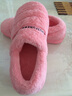 惠夫人冬季情侣棉拖鞋厚底包跟家居家室内防滑加绒韩版保暖棉拖鞋女 包跟款 大红 40-41 【适合39-40码穿】 实拍图