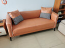 岸茂 布艺沙发网红轻奢两人位沙发小户型北欧双人卧室客厅科技布服装店门店休息小沙发 橘色科技布(升级海绵版) 双人位(加2抱枕) 124cm 实拍图
