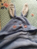 洁丽雅儿童浴巾带帽斗篷新生婴儿洗澡比棉纱布柔软吸水宝宝浴袍 (70*140cm)蓝色小兔 实拍图