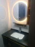 慈安悦（cianyue）浴室柜组合实木陶瓷一体盆卫生间洗手台洗脸盆洗漱台卫浴柜组合 深空灰圆镜加边柜/一体陶瓷 100cm 实拍图