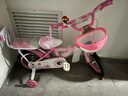 永久儿童自行车高碳钢车架带辅助轮2-6-10岁女童单车女孩公主款脚踏车 【黑胎】公主粉+后座款 14寸【适合身高95-115cm】 实拍图